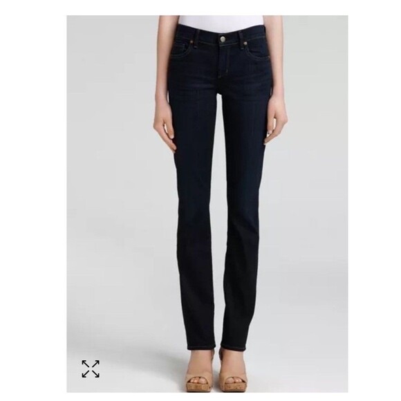 Citizens of Humanity Jeans Ava Low-Rise Straight Women Sz 29 Dark Blue w Stretch - Picture 1 of 10